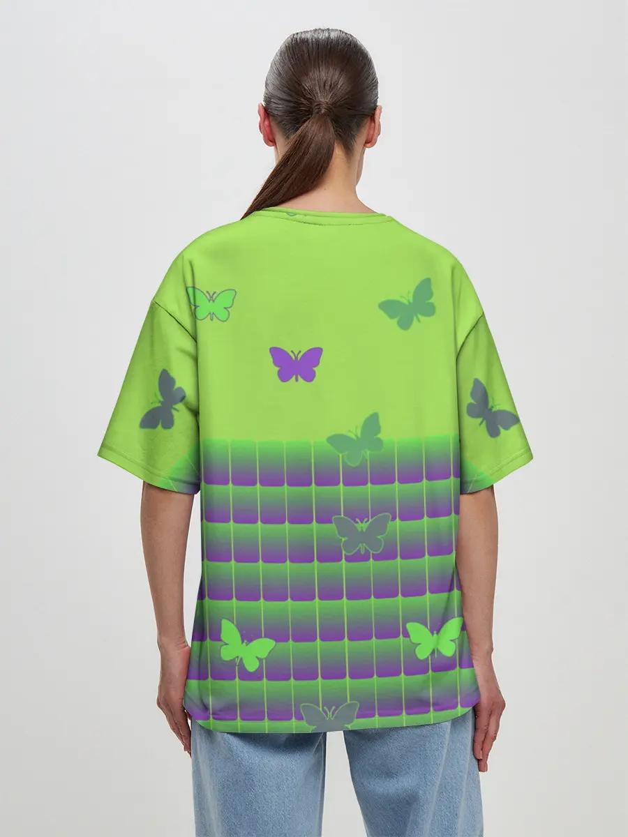Женская футболка оверсайз / Бабочки