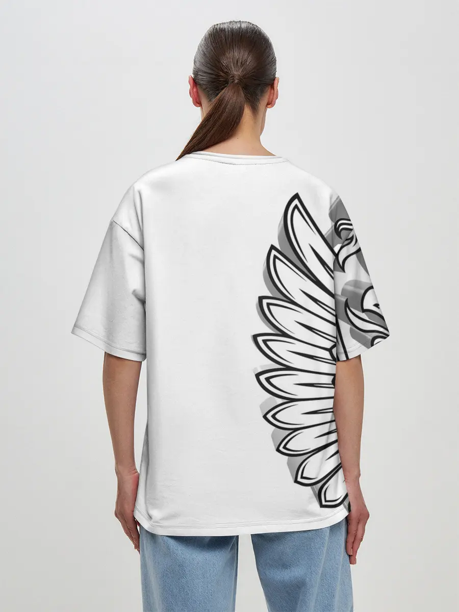 Женская футболка оверсайз / Russia | MSKSide 3D Logo