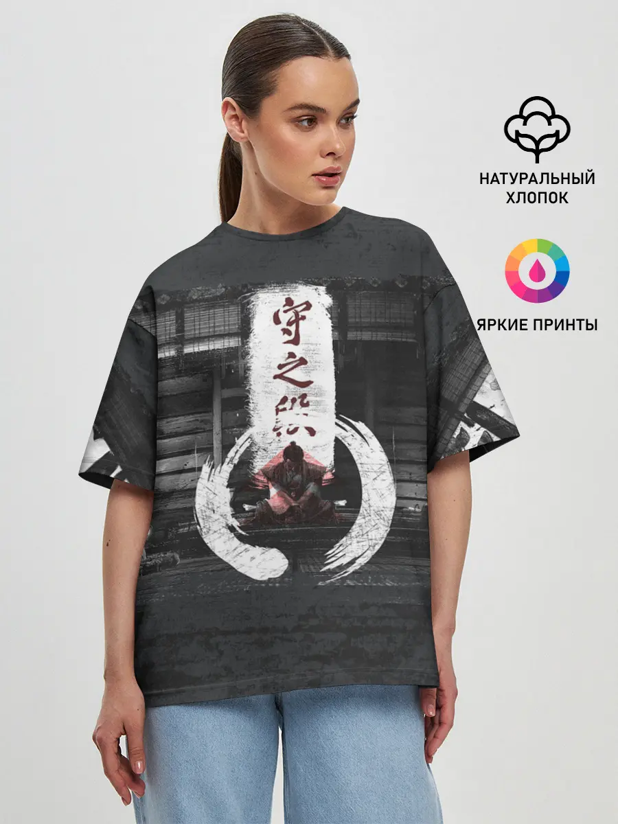 Женская футболка оверсайз / Самурай | Призрак Цусимы