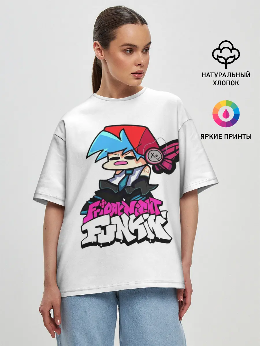 Женская футболка оверсайз / Бойфренд