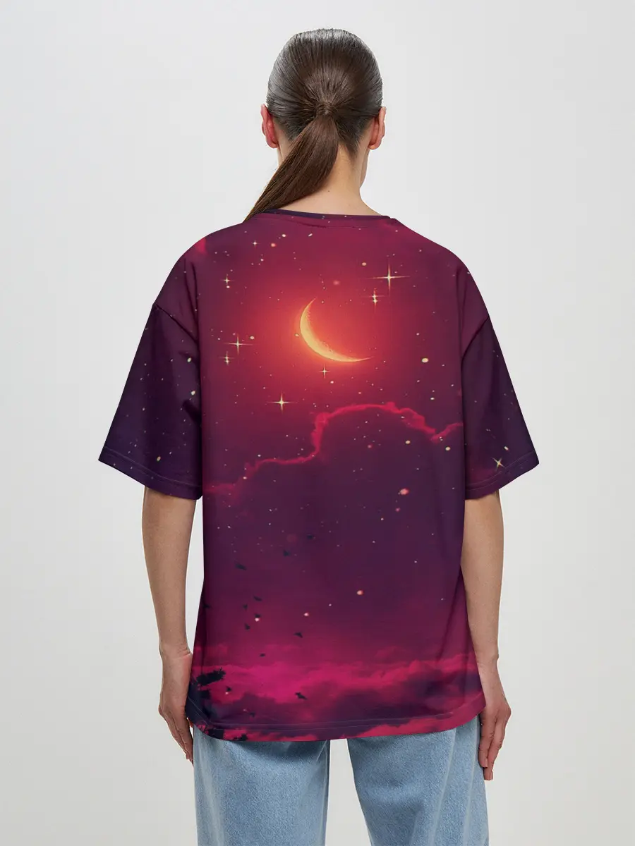 Женская футболка оверсайз / СКАЗОЧНАЯ НОЧЬ 2 КРАСНЫЙ