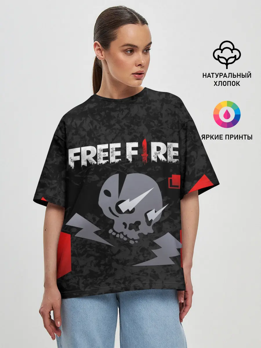Женская футболка оверсайз / FREE FIRE