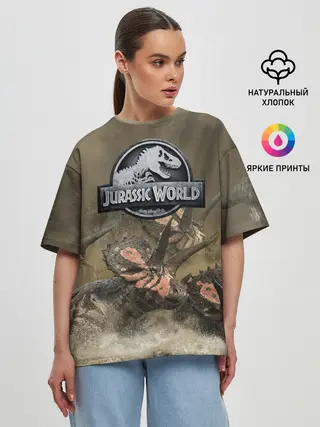 Женская футболка оверсайз / Jurassic World | Мир Юрского Периода