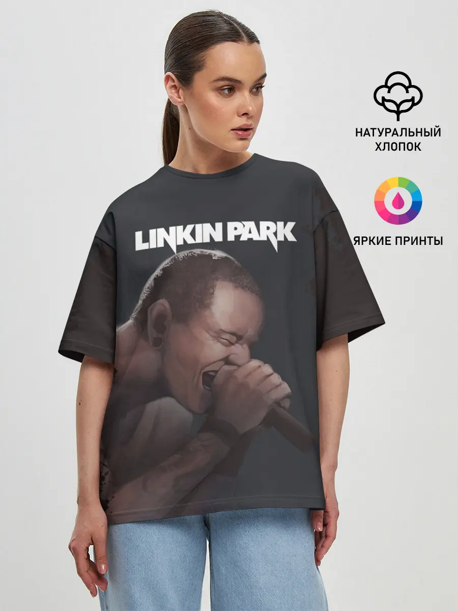 Женская футболка оверсайз / LINKIN PARK | ЛИНКИН ПАРК