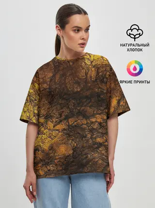 Женская футболка оверсайз / Абстрактный узор текстура