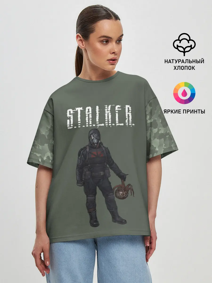 Женская футболка оверсайз / S.T.A.L.K.E.R. | С.Т.А.Л.К.Е.Р