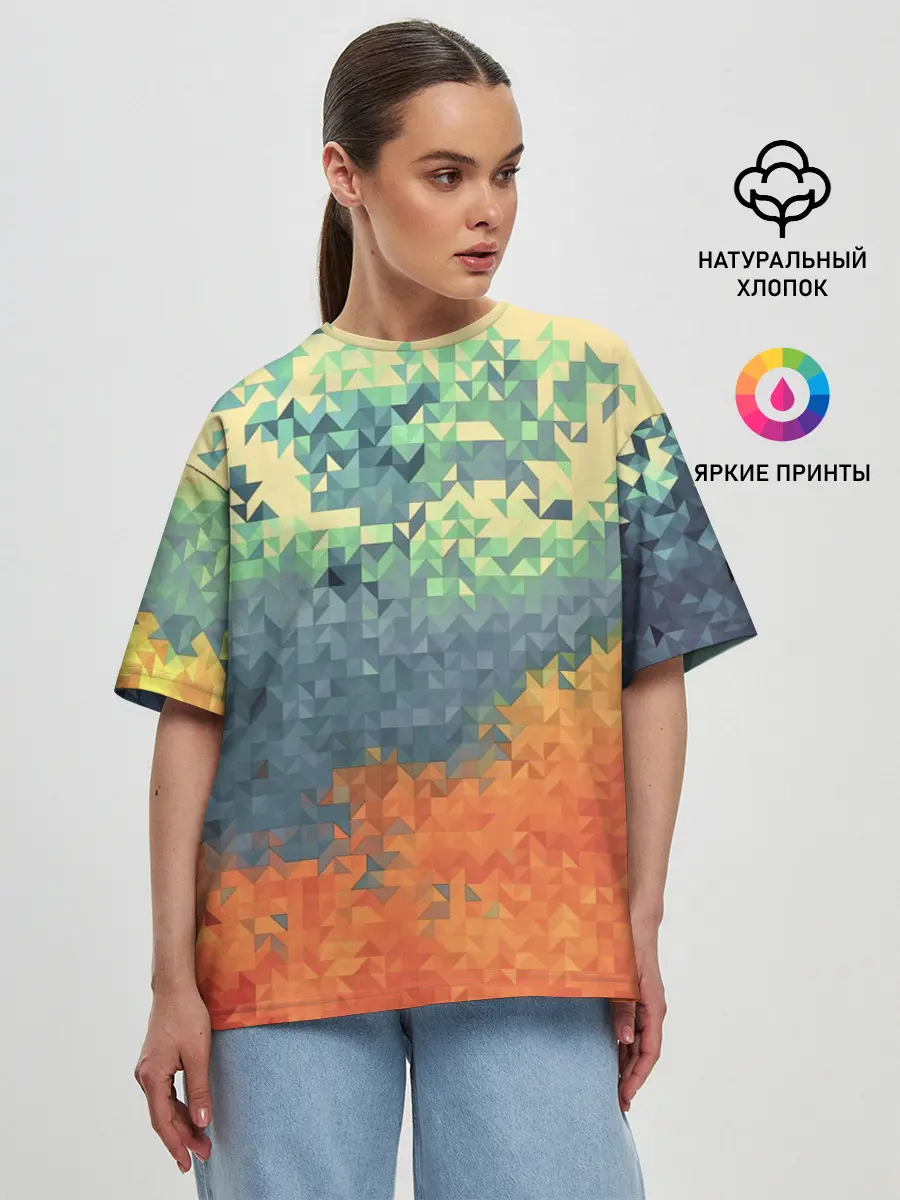 Женская футболка оверсайз / Стихия: лед и пламя