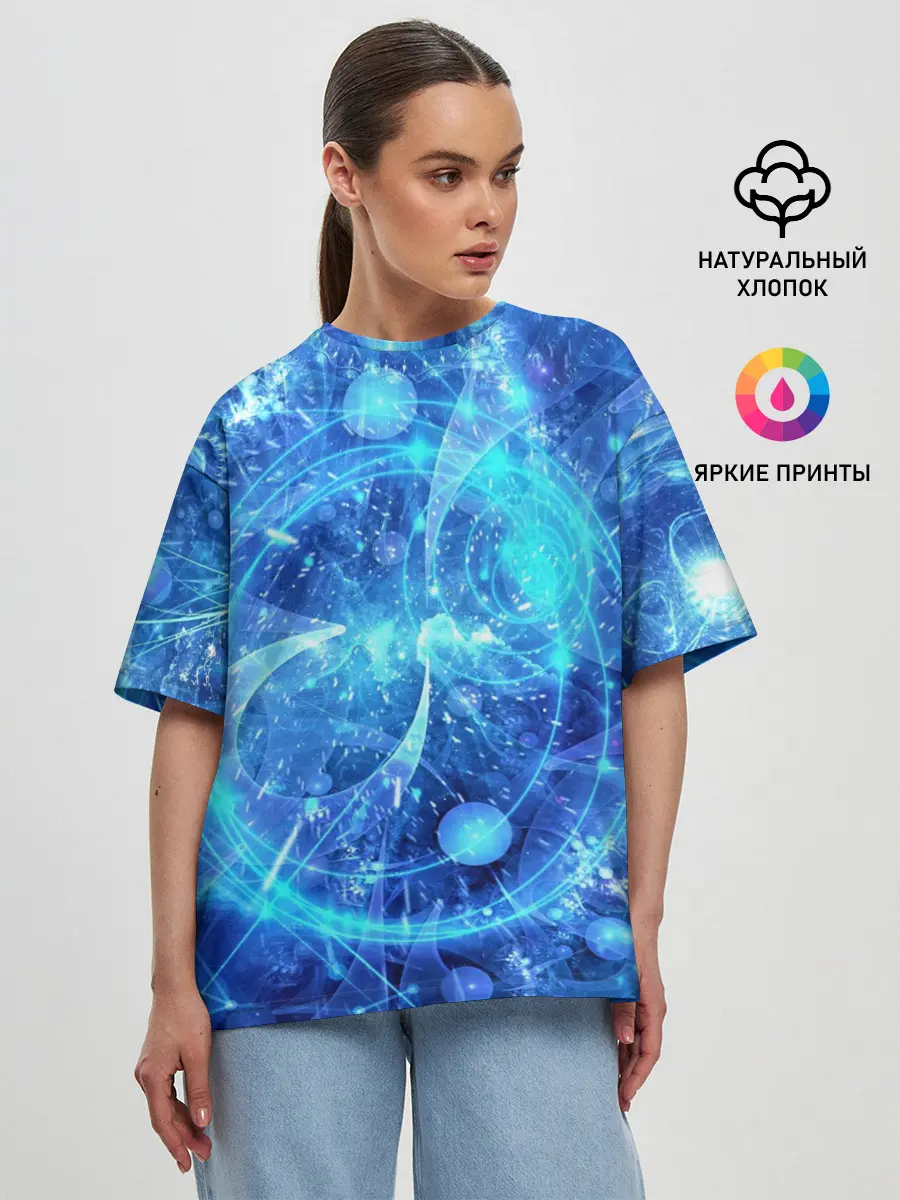 Женская футболка оверсайз / Вибрация воздуха