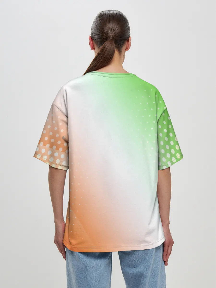 Женская футболка оверсайз / Поп Ит - Динозавр - Абстракция