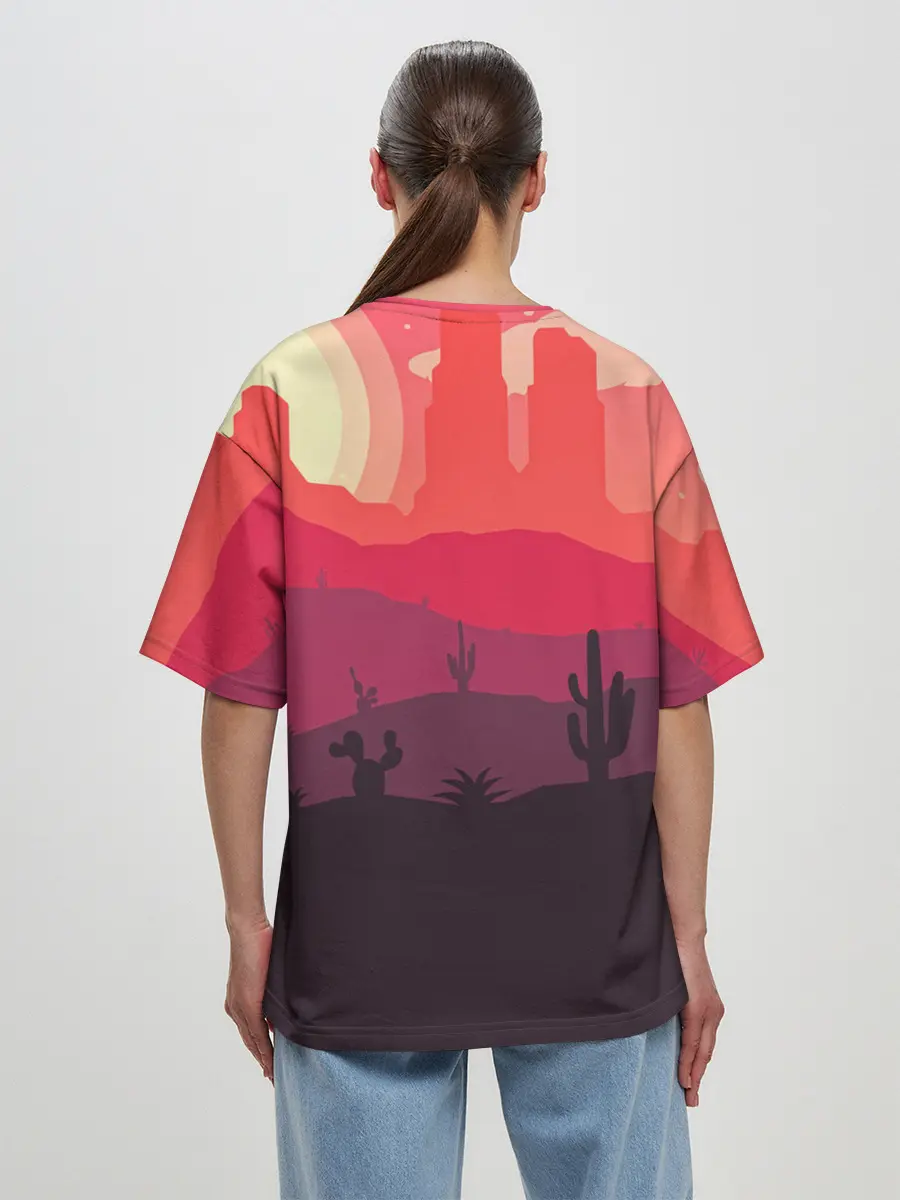 Женская футболка оверсайз / Пустыня
