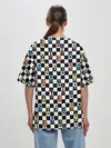 Женская футболка оверсайз / Яркая шахматная доска