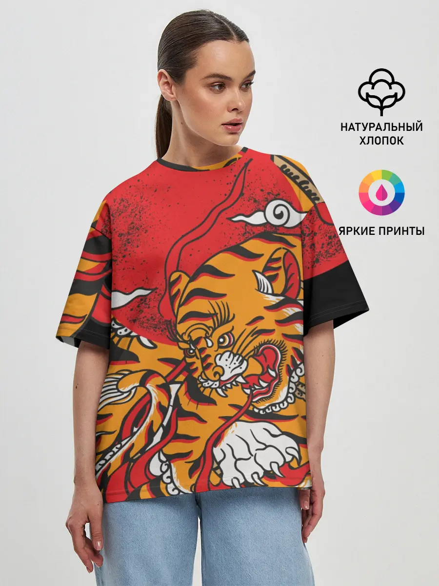 Женская футболка оверсайз / Год тигра