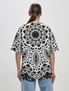 Женская футболка оверсайз / Черно-белый орнамент