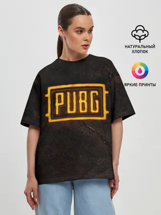 Женская футболка оверсайз / PUBG | ПАБГ NEON