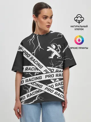Женская футболка оверсайз / Peugeot - Racing