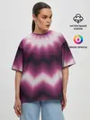 Женская футболка оверсайз / Черно-пурпурный калейдоскоп