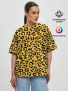 Женская футболка оверсайз / Леопард желтый