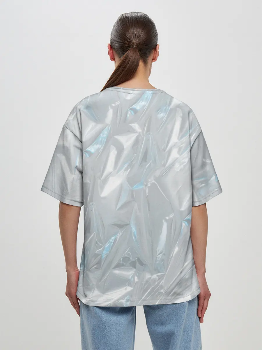 Женская футболка оверсайз / Голографическая текстура