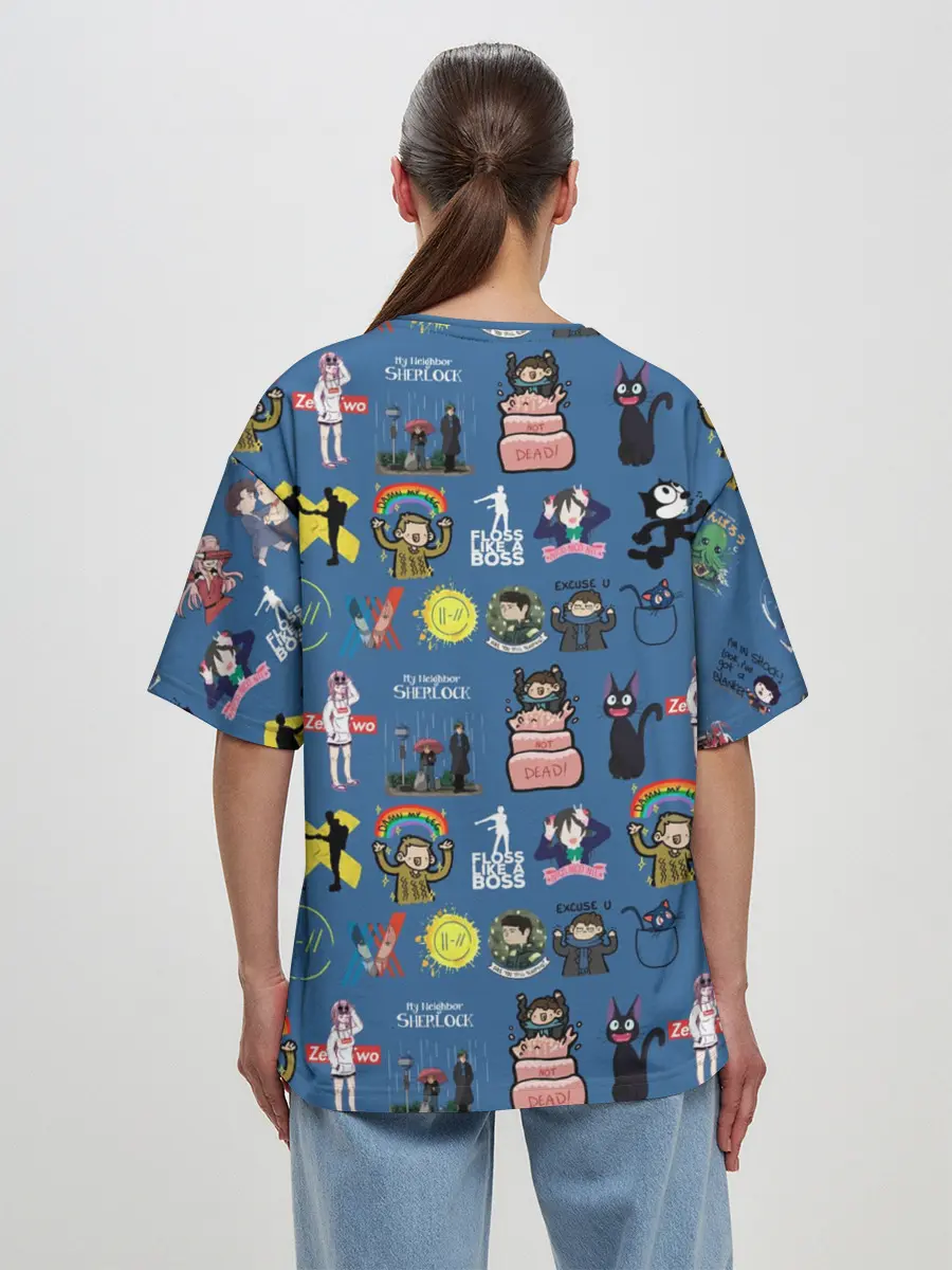 Женская футболка оверсайз / стикербомбинг new