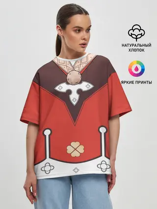 Женская футболка оверсайз / КОСТЮМ КЛИ | ГЕНШИН ИМПАКТ