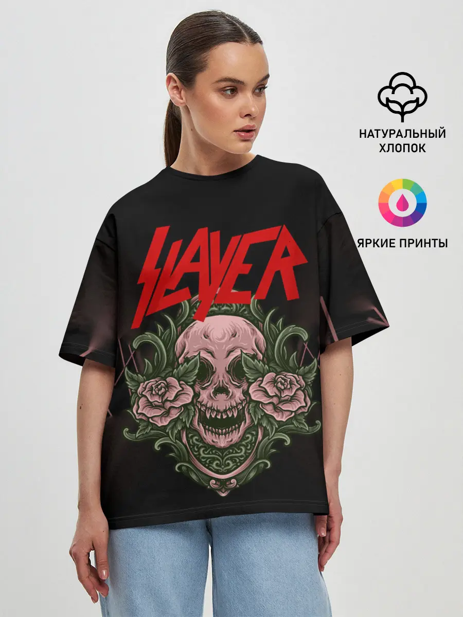 Женская футболка оверсайз / SLAYER | УБИЙЦА