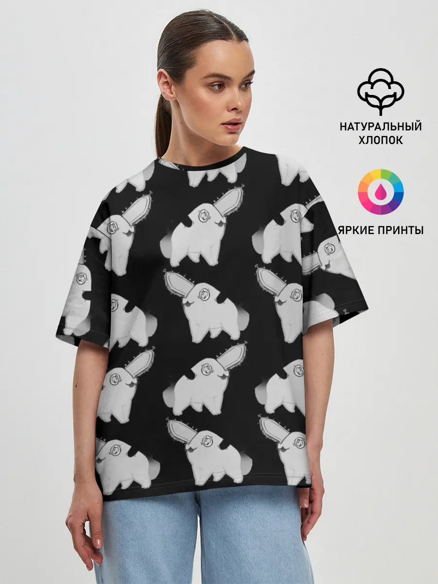 Женская футболка оверсайз / Почитта в стиле manga