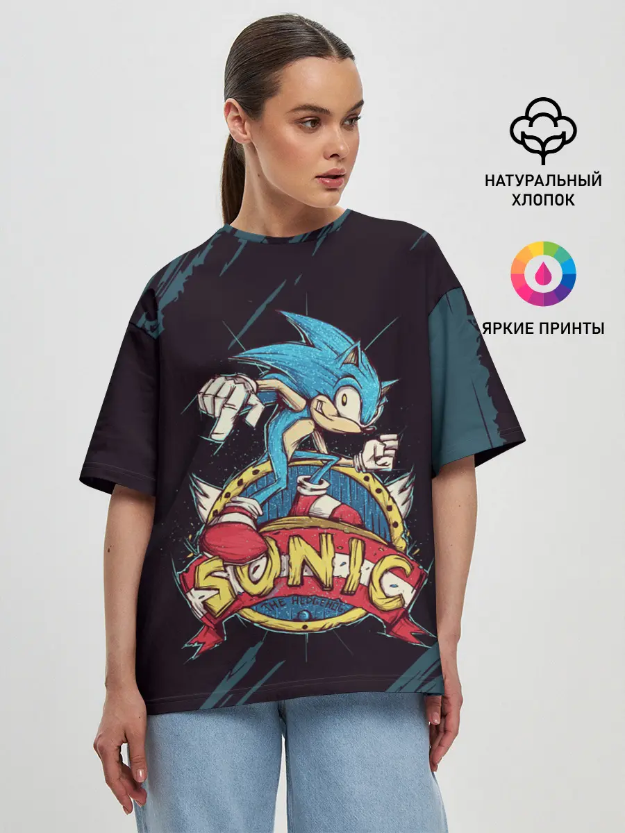 Женская футболка оверсайз / SONIC | СОНИК
