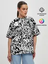 Женская футболка оверсайз / Graffiti white on black