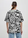 Женская футболка оверсайз / Graffiti white on black