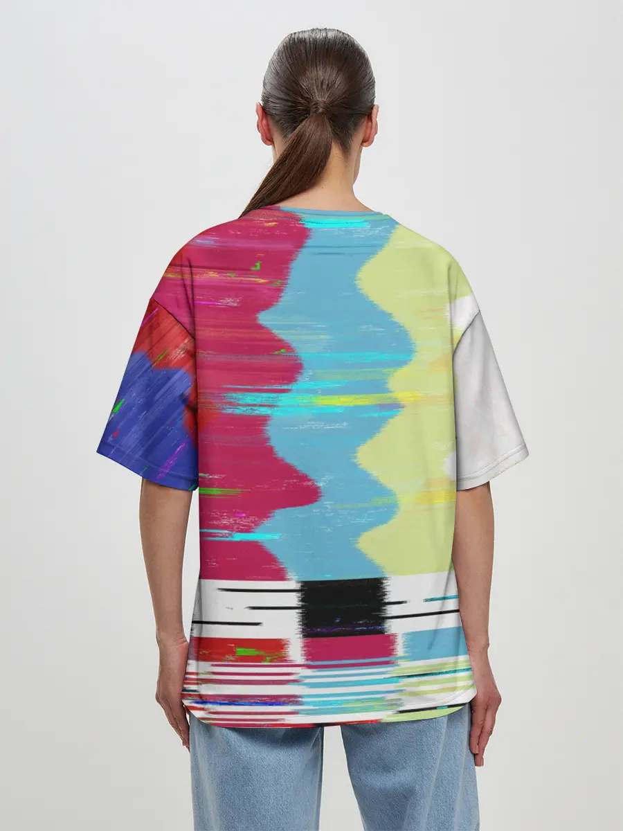 Женская футболка оверсайз / TV glitch