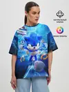 Женская футболка оверсайз / SONIC | СИНИЙ ЁЖ