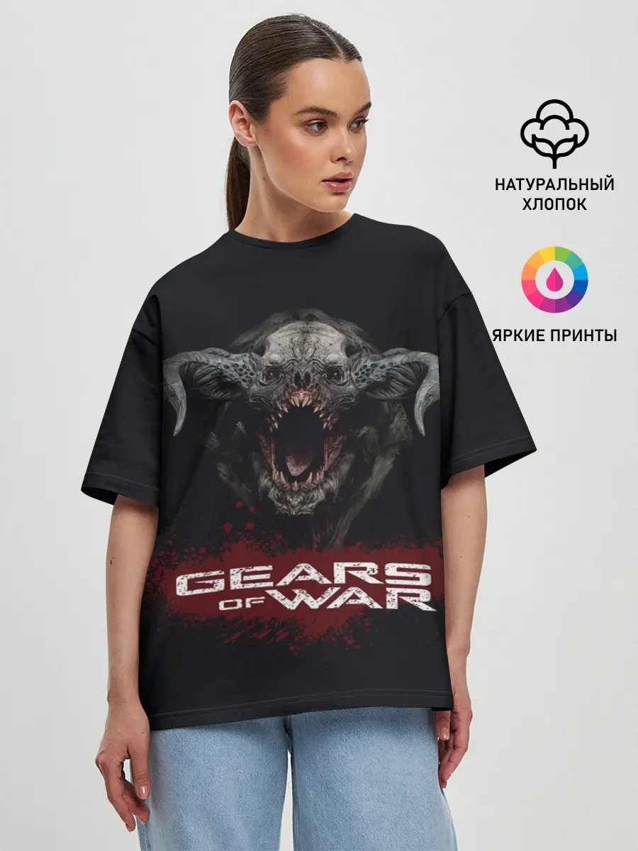 Женская футболка оверсайз / MONSTER | GEARS OF WAR