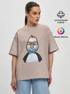 Женская футболка оверсайз / Умная птица