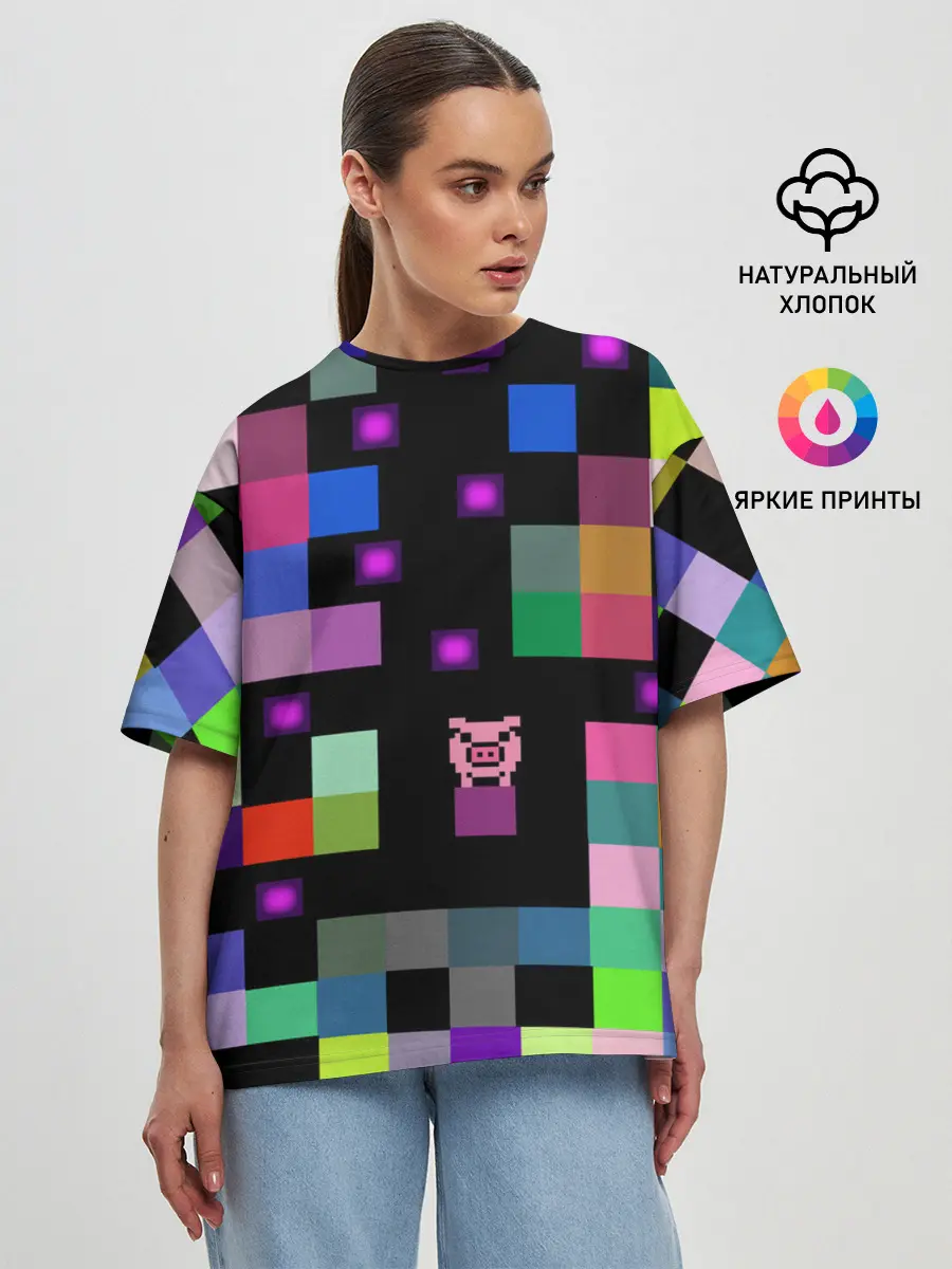 Женская футболка оверсайз / Arcade Pig