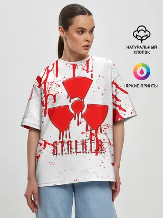 Женская футболка оверсайз / S.T.A.L.K.E.R. БРЫЗГИ КРОВИ