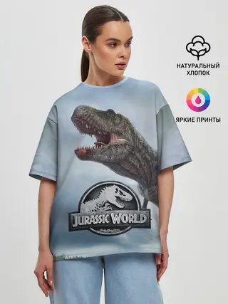 Женская футболка оверсайз / Jurassic World | Мир Юрского периода