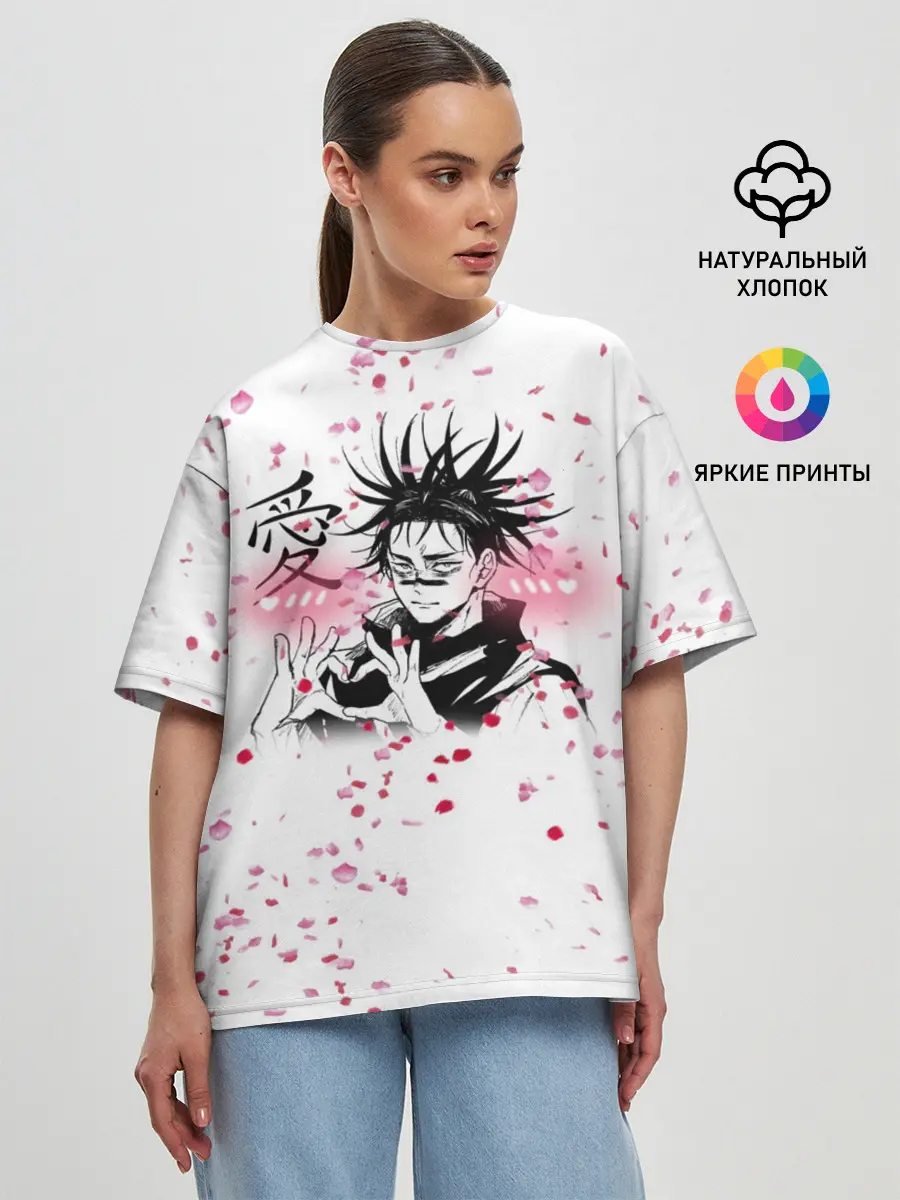 Женская футболка оверсайз / Манга Аниме Любовь Сердце