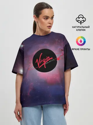 Женская футболка оверсайз / Virgin Galactic космос