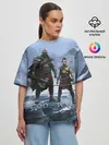 Женская футболка оверсайз / Кратос и Атрей Рагнарек
