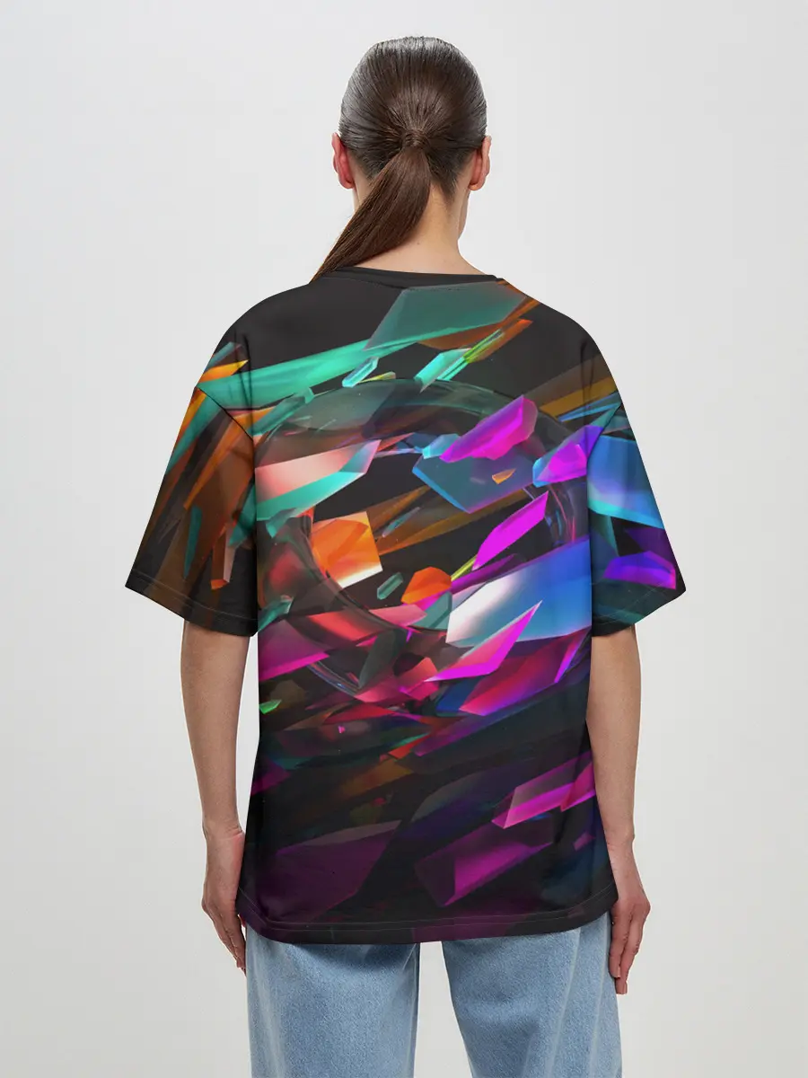 Женская футболка оверсайз / Стеклянный лед