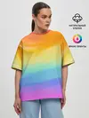 Женская футболка оверсайз / РАДУЖНЫЕ ВОЛНЫ | RAINBOW WAVES