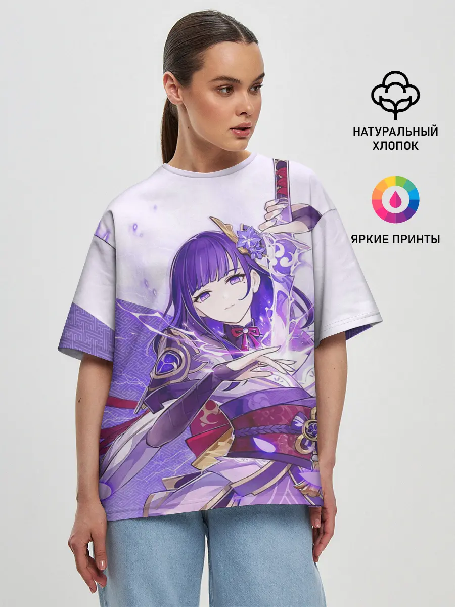 Женская футболка оверсайз / Raiden Shogun | Genshin Impact