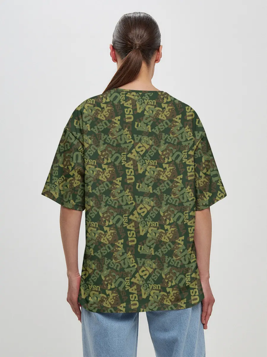 Женская футболка оверсайз / USA