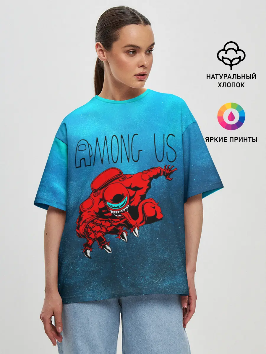Женская футболка оверсайз / Among Us | Imposter