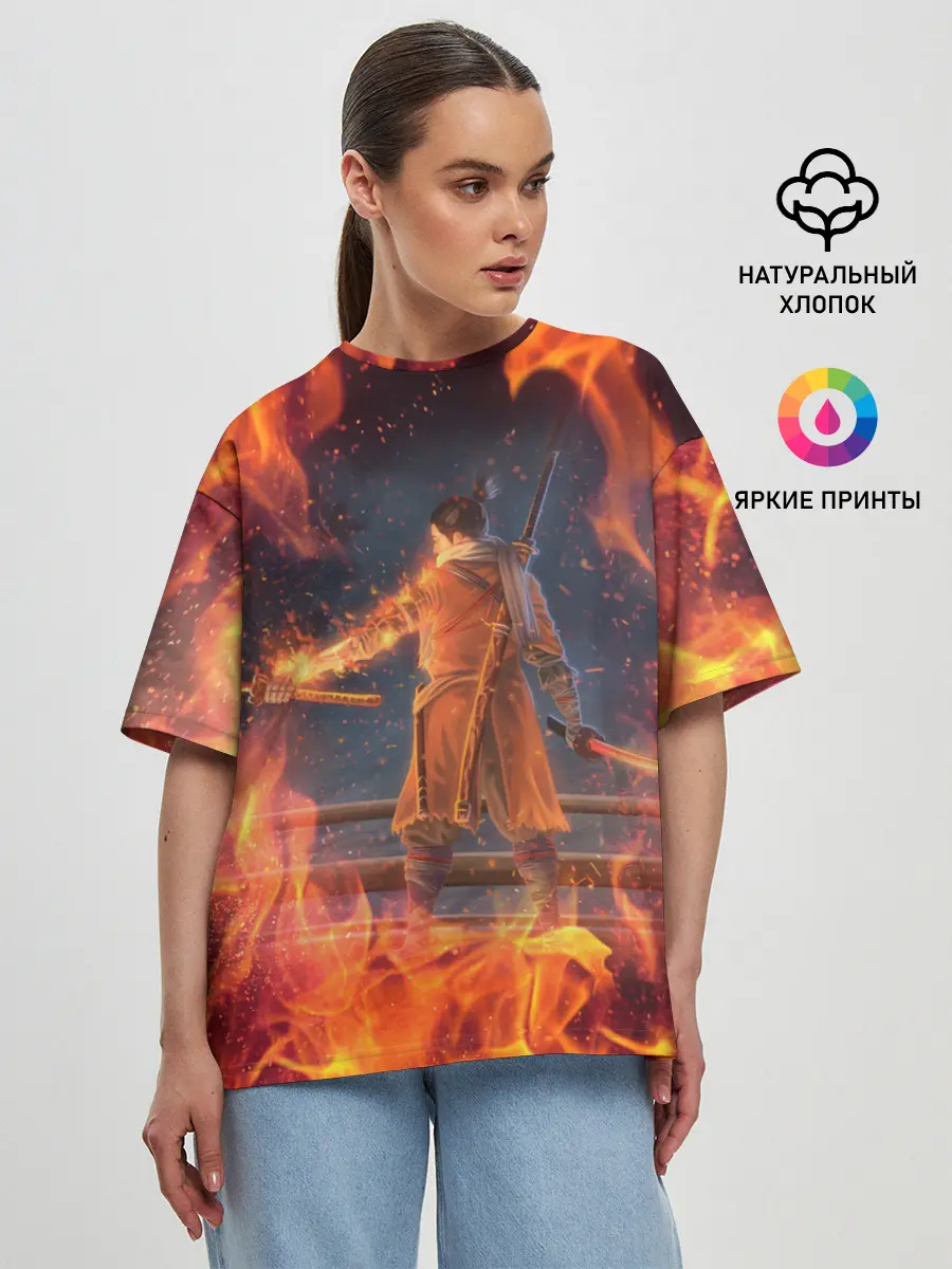 Женская футболка оверсайз / Warrior | Sekiro shadows die twice