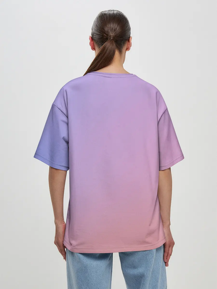 Женская футболка оверсайз / Timothee Chalamet розовый градиент