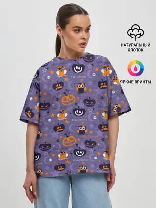 Женская футболка оверсайз / Хэллоуин