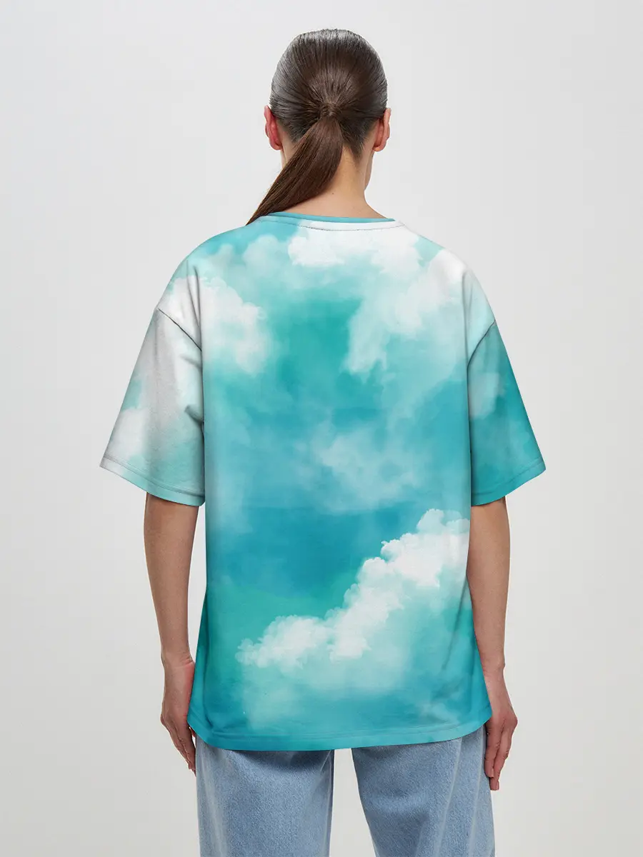 Женская футболка оверсайз / Голубое Небо | Blue Sky