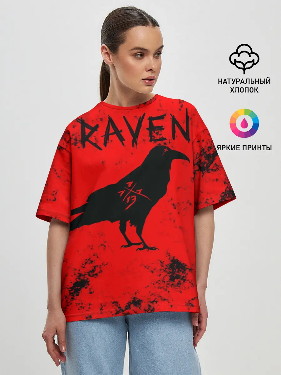 Женская футболка оверсайз / RAVEN