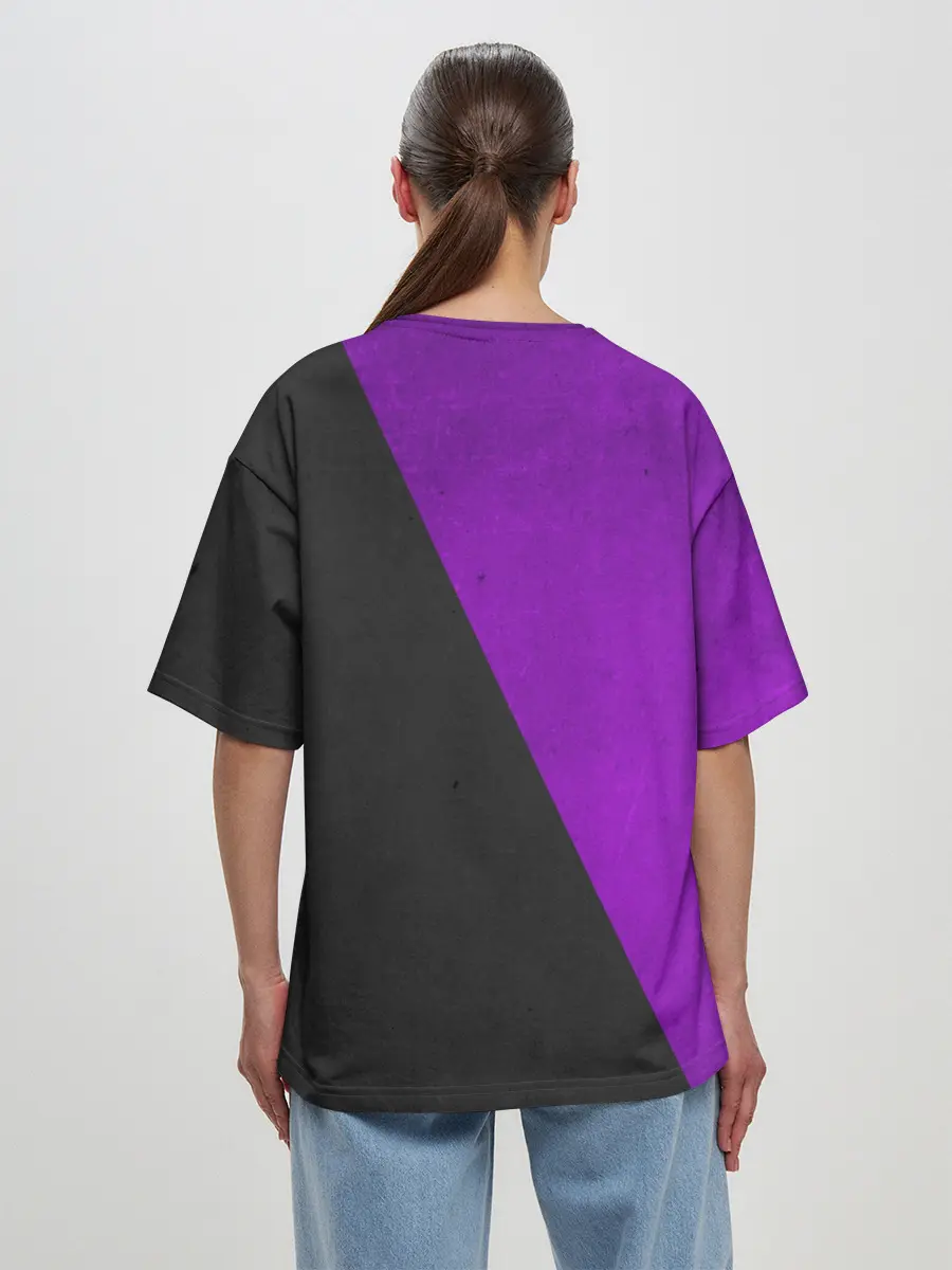 Женская футболка оверсайз / Purple Smile